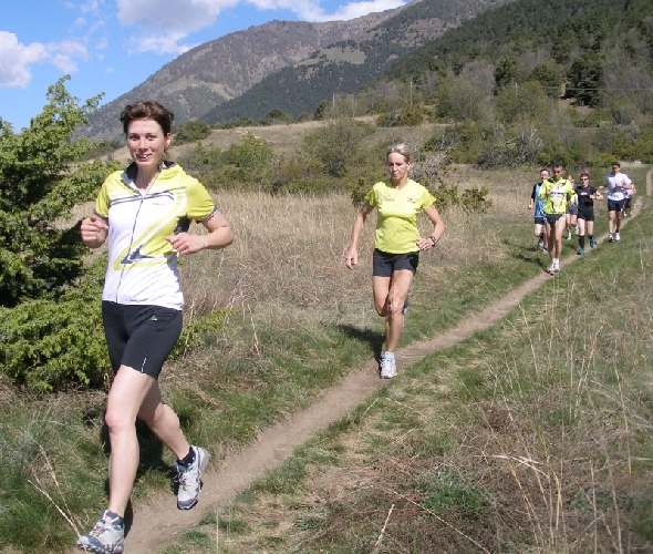 Auch Bergablaufen wird trainiert ……..