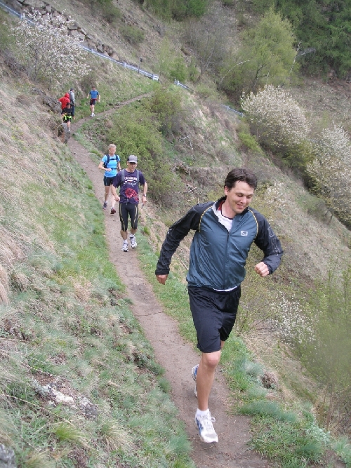 Pascal auf einem Singletrail