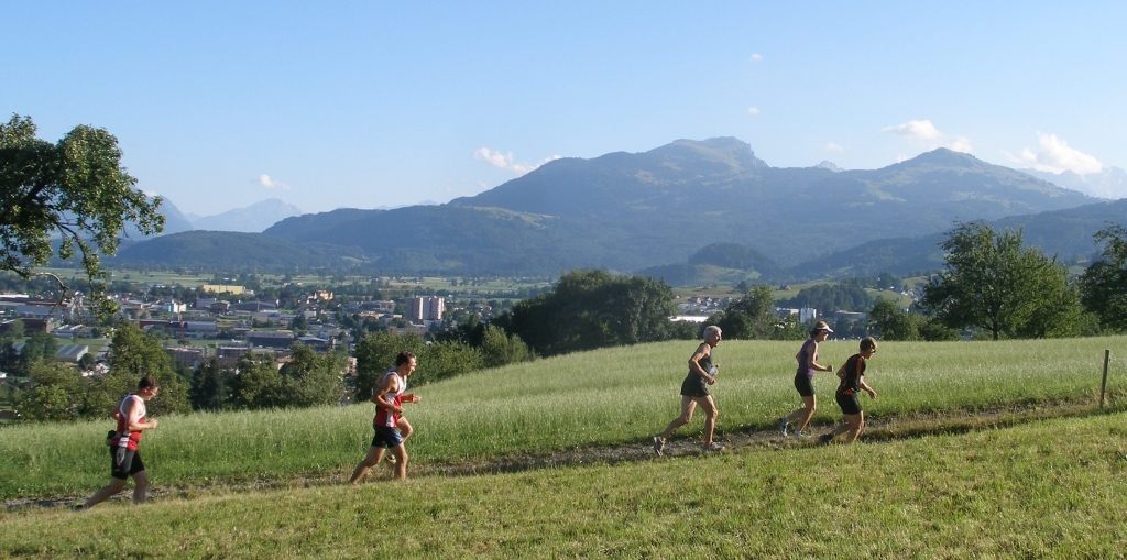 Im Aufstieg zum Chapf mit Blick Richtung Altstätten, Hoher Kasten und Fähnernspitze