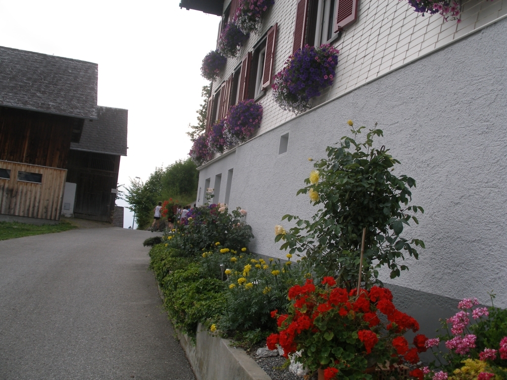 Herrliche mit Blumengeschmückte Hausfassade in Viktorsberg
