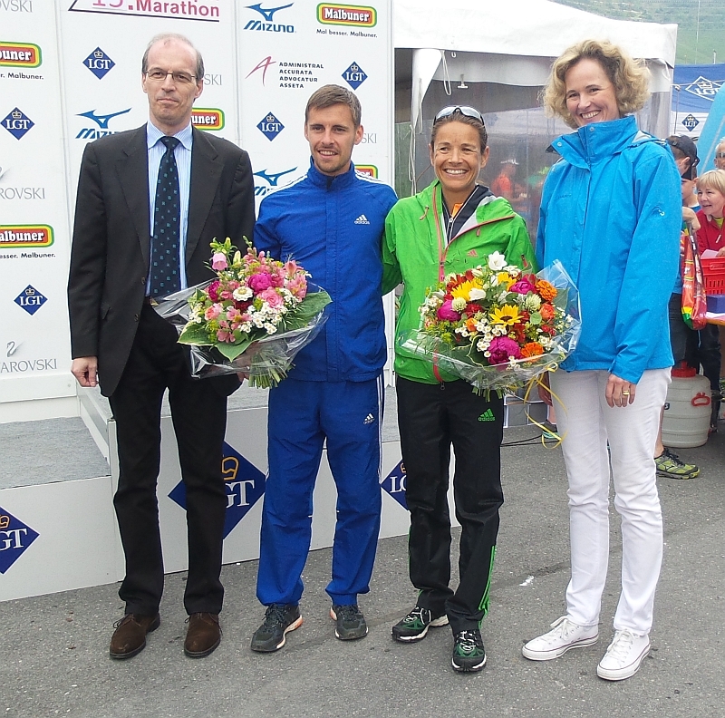 Die Tagessieger Hubert und Nunige zusammen mit den Vertretern der LGT-Bank und des Fürstenhauses, Erbprinzessin Sophie