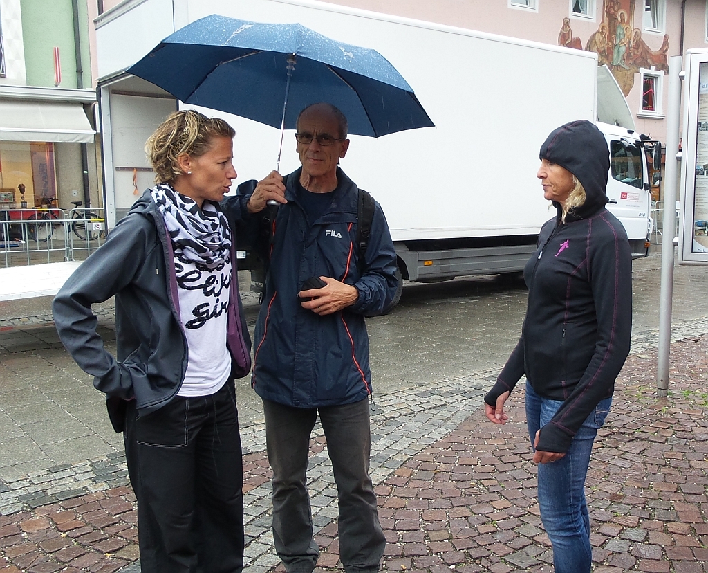 Ziemlich viel Regen am Startort in Garmisch Partenkirchen am Dienstag