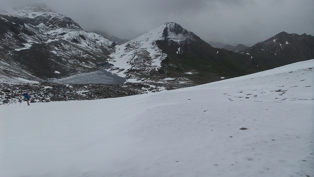 Winterliche Verhältnisse im Hochsommer auf der Ochsenscharte