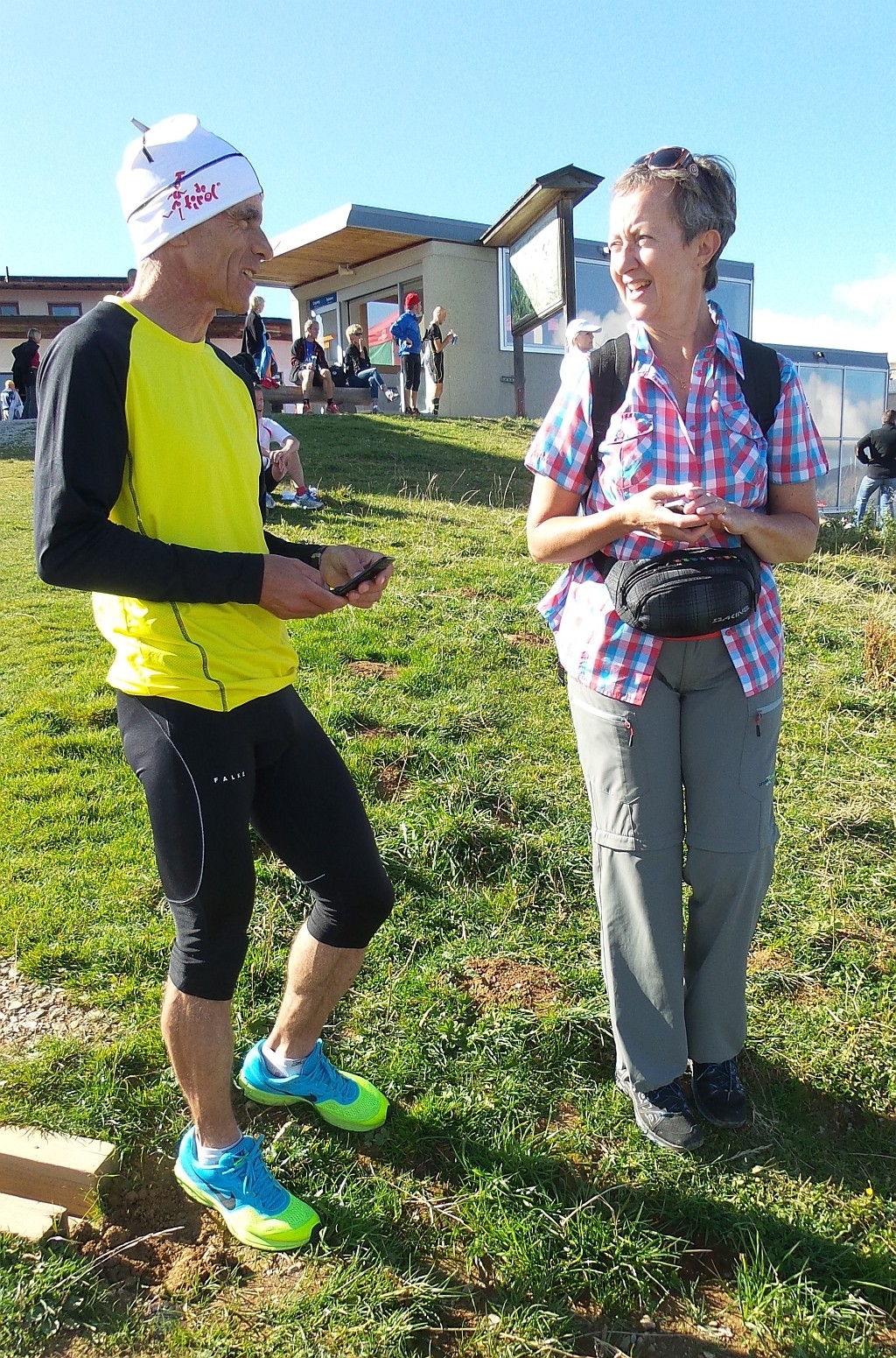 Eveline erwartete Berni im Ziel des Bergmarathons