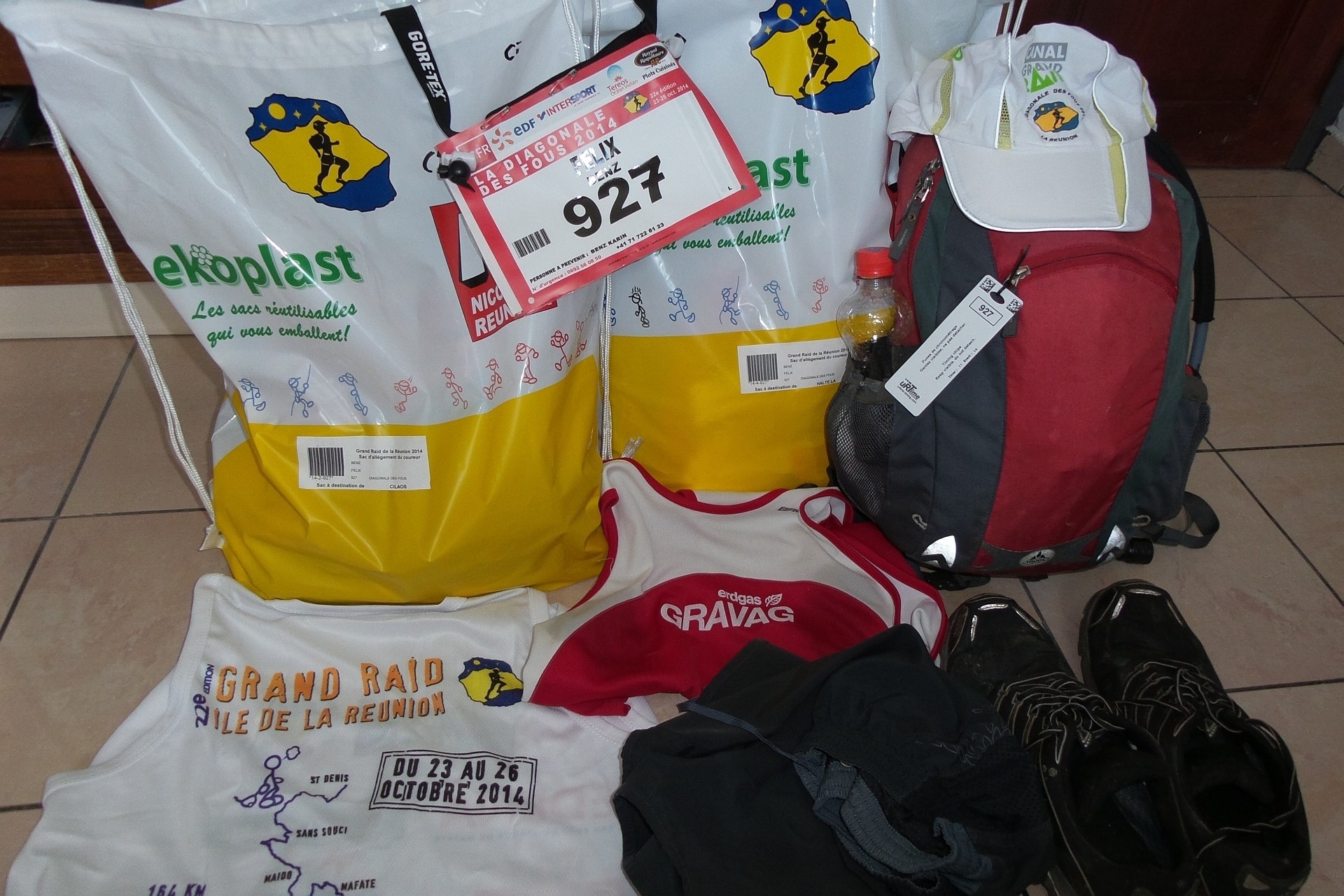 Alle Utensilien für den Lauf sind bereit