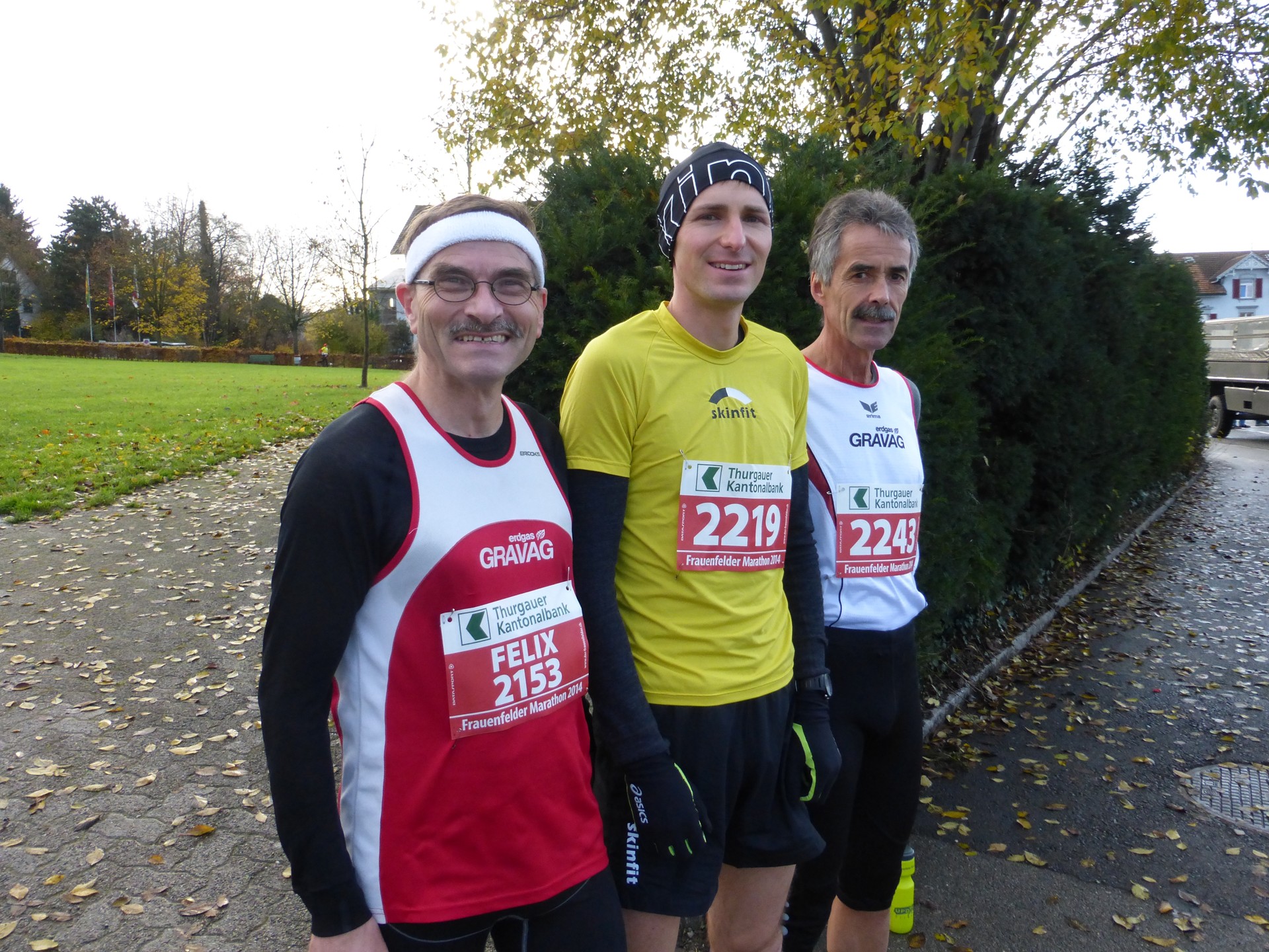 Felix, Christoph und Rolf bereit für den zivilen Marathon
