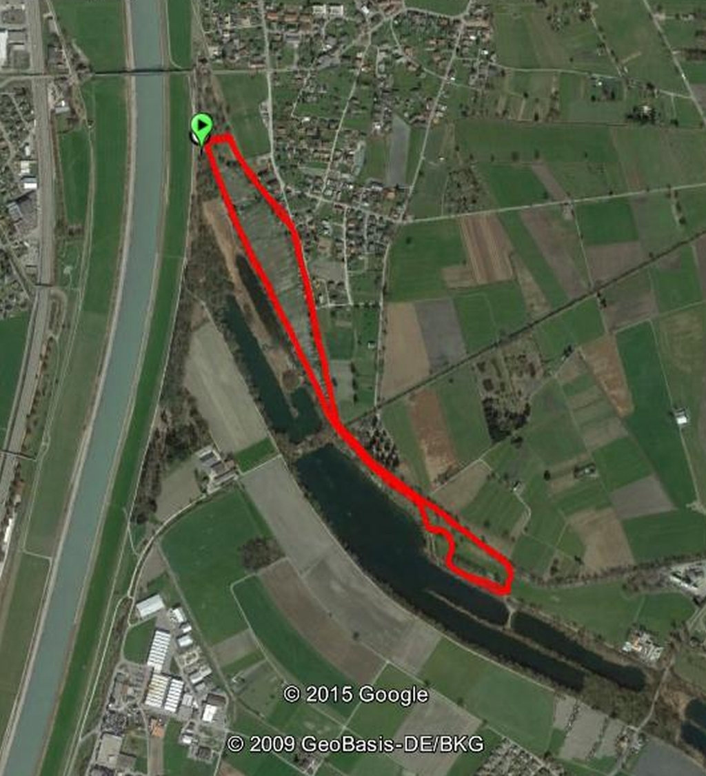 Die neue Streckenführen entlang des alten Rheins