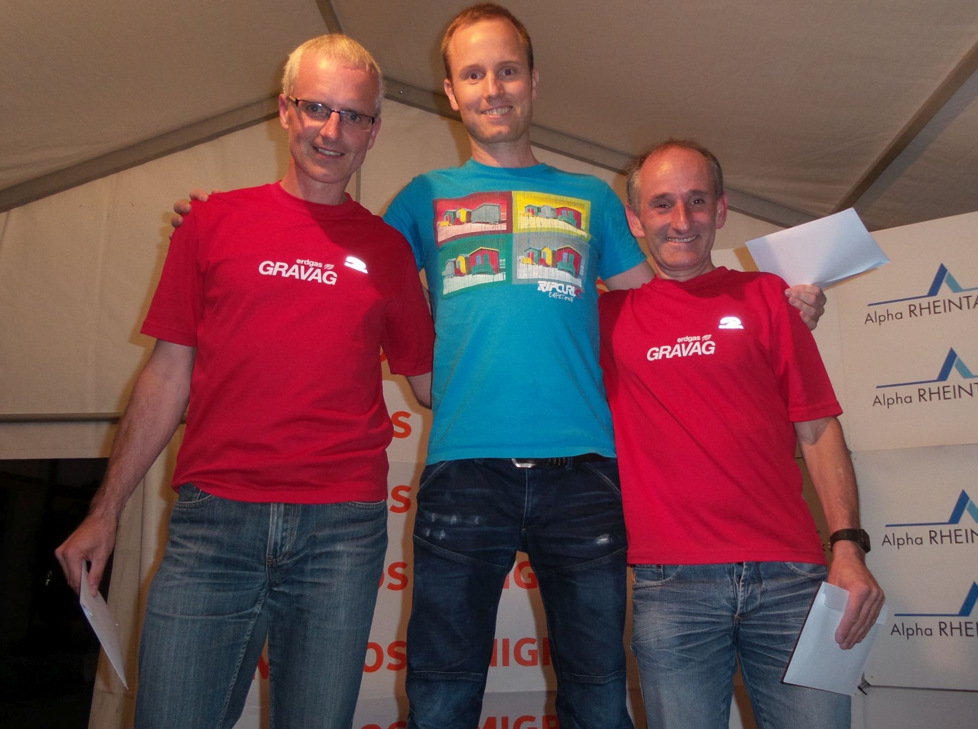 Podium M40:Andreas und Markus zusammen mit Sieger Adrian Mühlethaler aus Kehrsatz