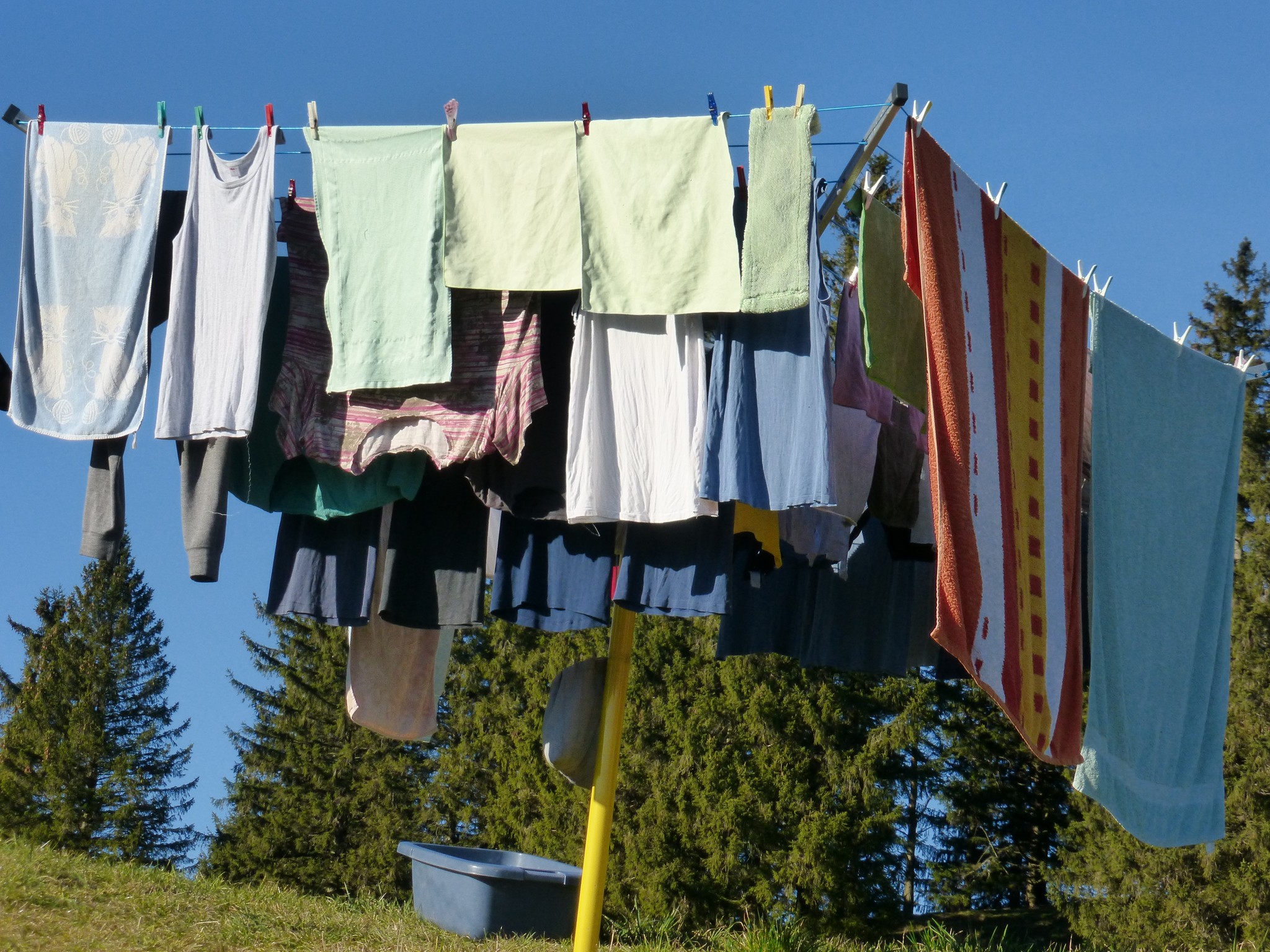 Wäschetrocknen an der Sonne