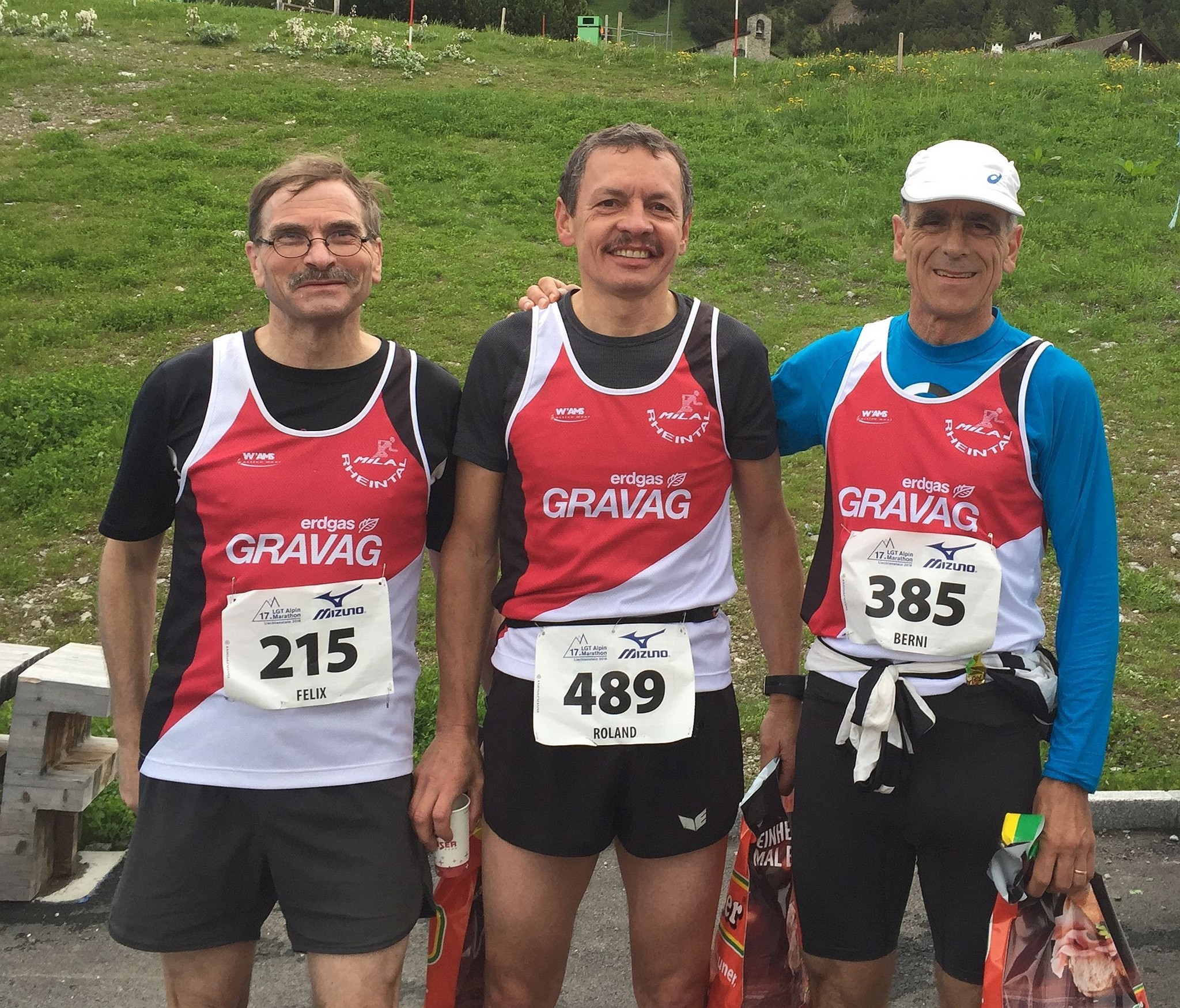Innerhalb weniger Minuten im Ziel: Felix, Roland und Berni