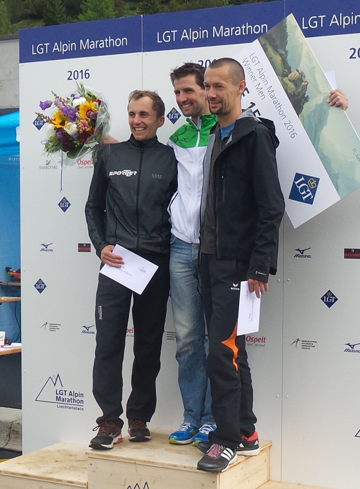 Die Tagesschnellsten im Marathon: Hannes Rungger, Partrick Wieser und Gerd Frick