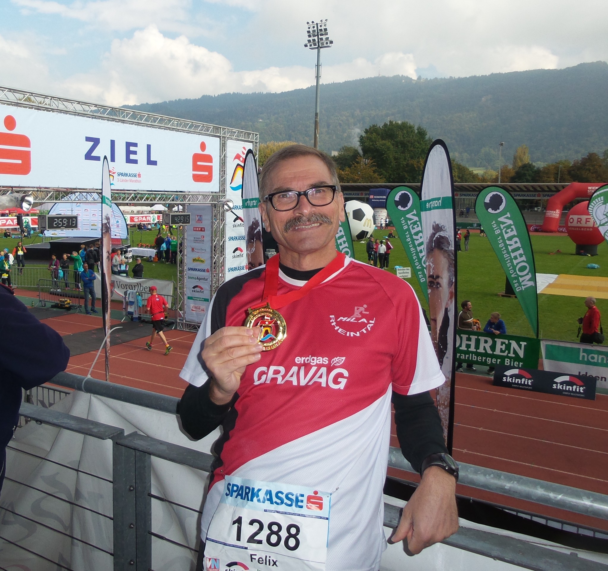Felix, zum 12. Mal Finisher beim Dreiländermarathon