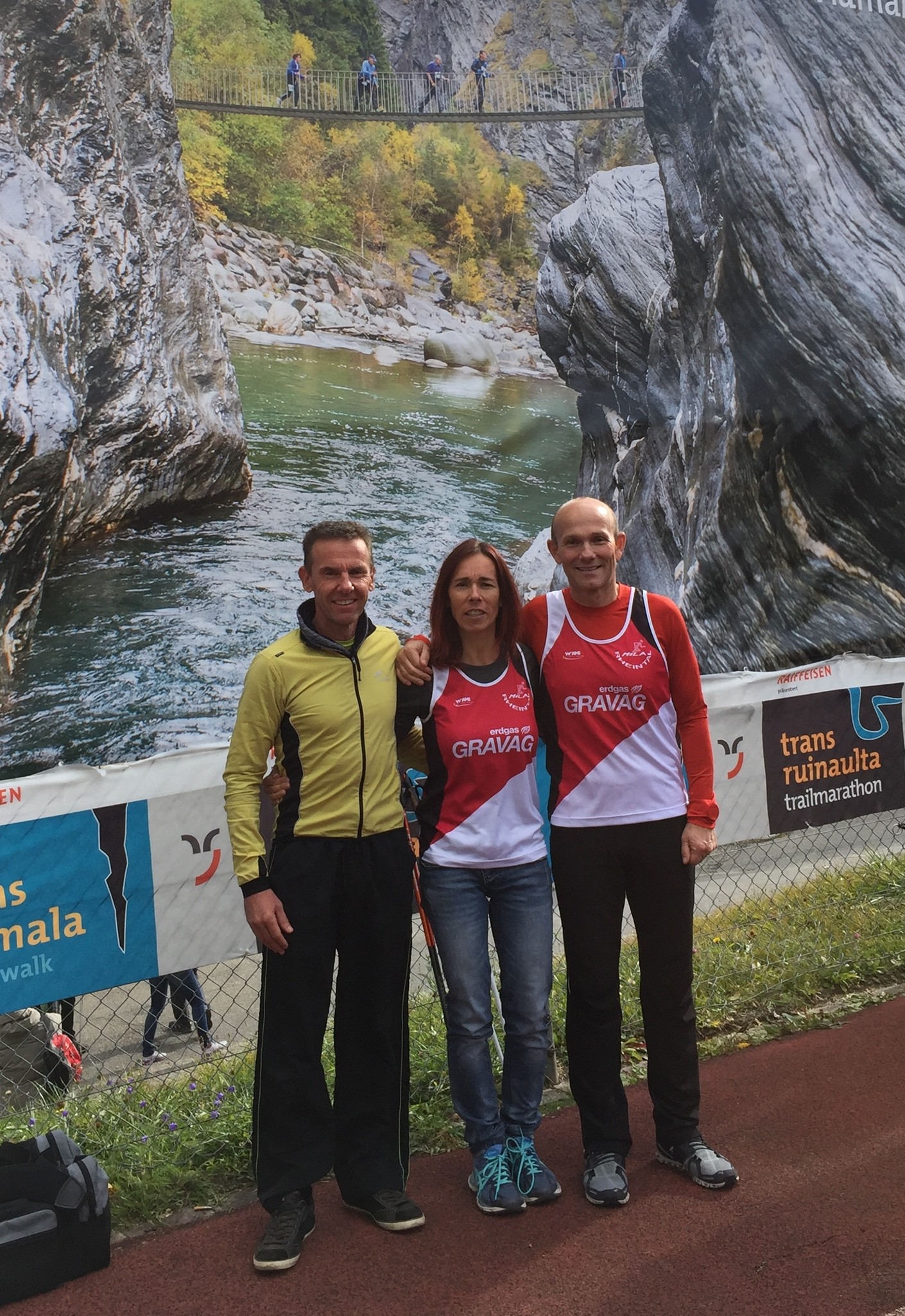 Liefen den Transviamala: Fredy, Sandra und Reto