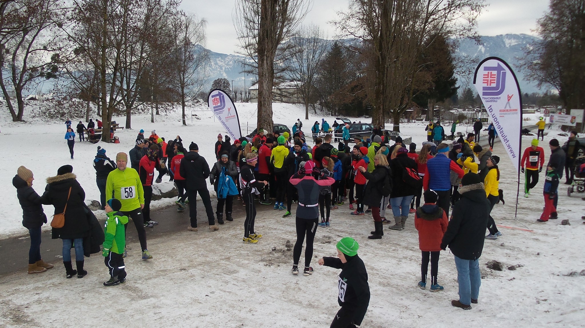 Start-/Zielareal erstmals im Schnee