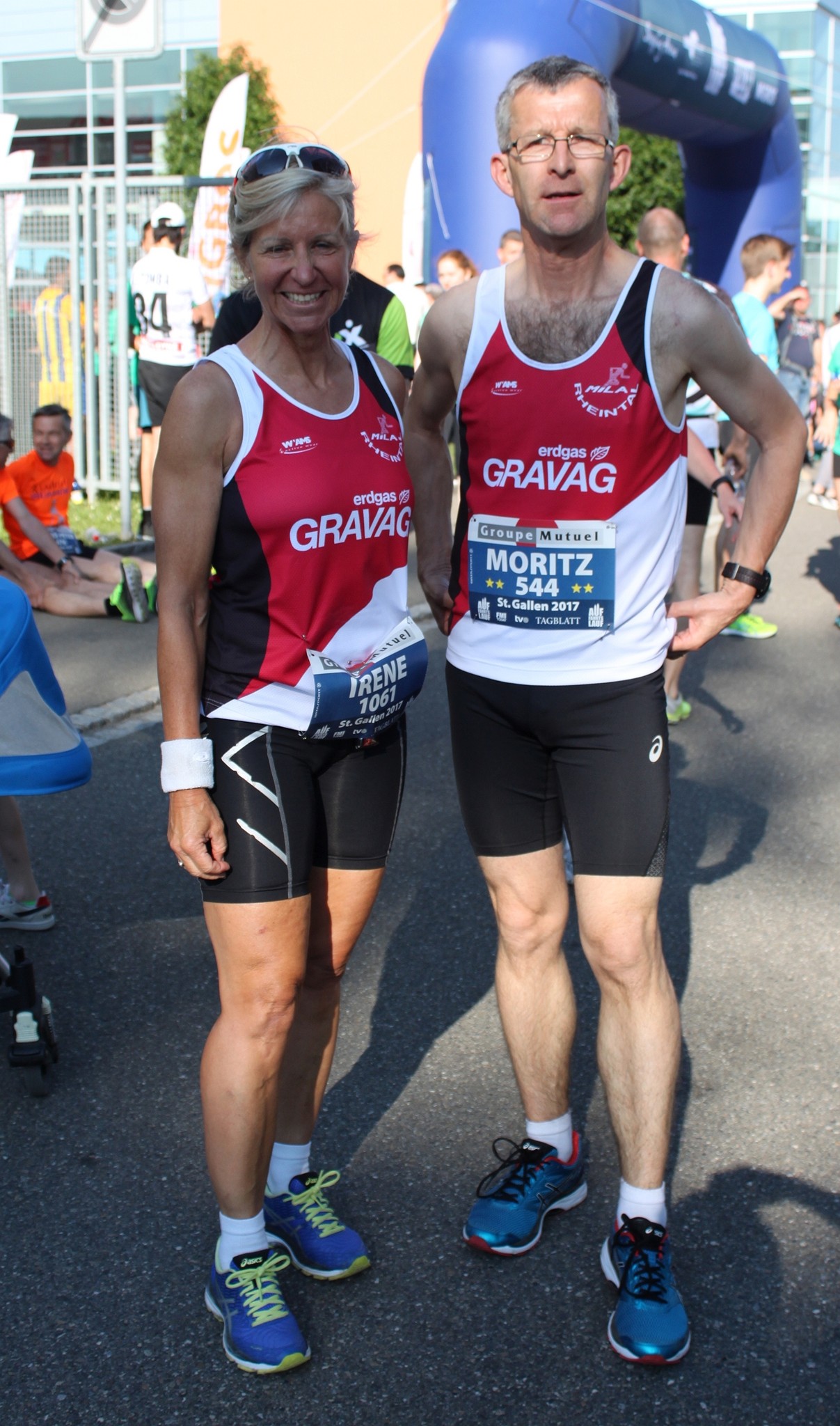 Auch Irene und Moritz laufen die 21,1 Kilometer