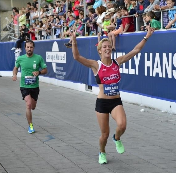 Melanie im Ziel