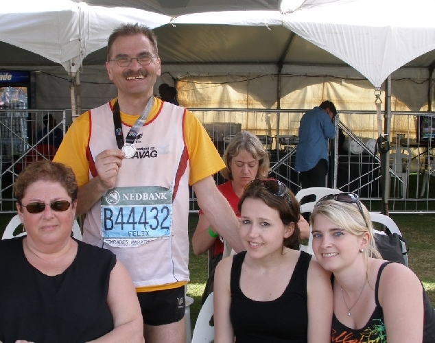 Seine Familie begleitete ihn zu diesem einmaligen Event nach Südafrika.