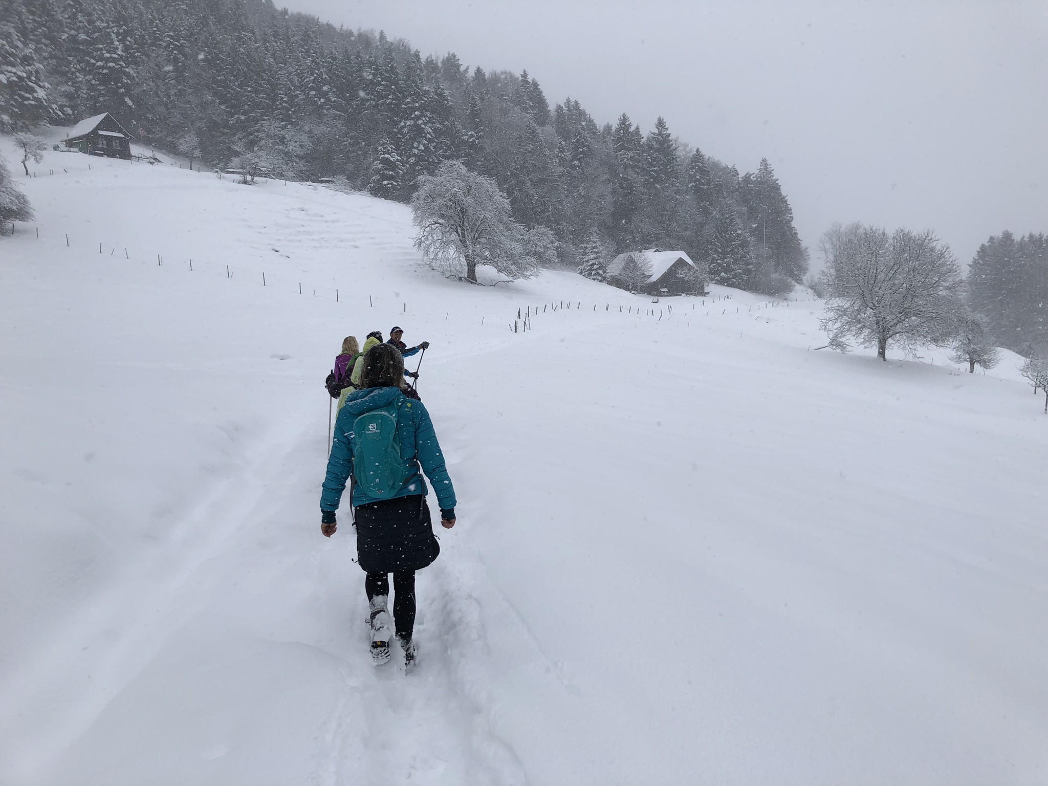 In Einerkolonne durch den Schnee.