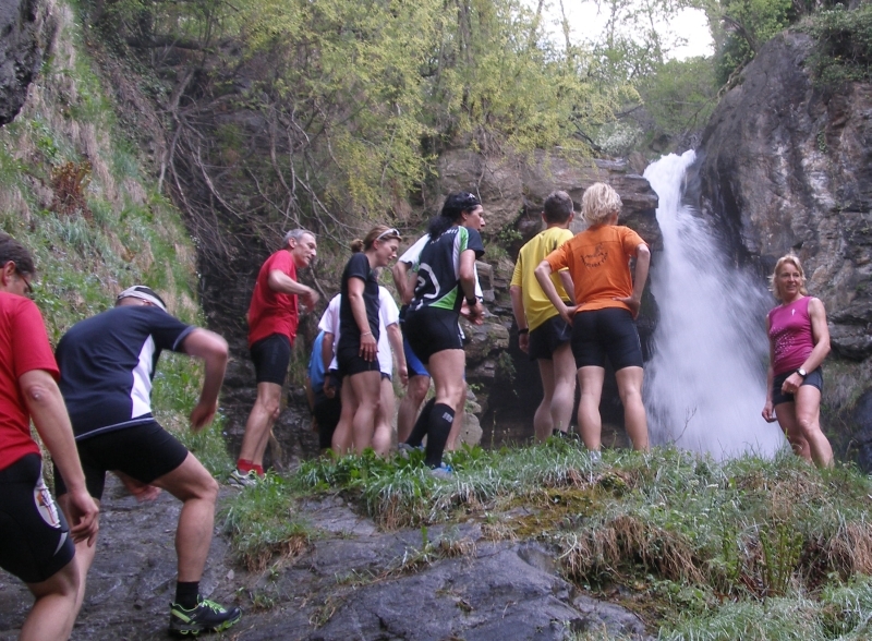 Kurzer halt beim Warm up beim Wasserfall