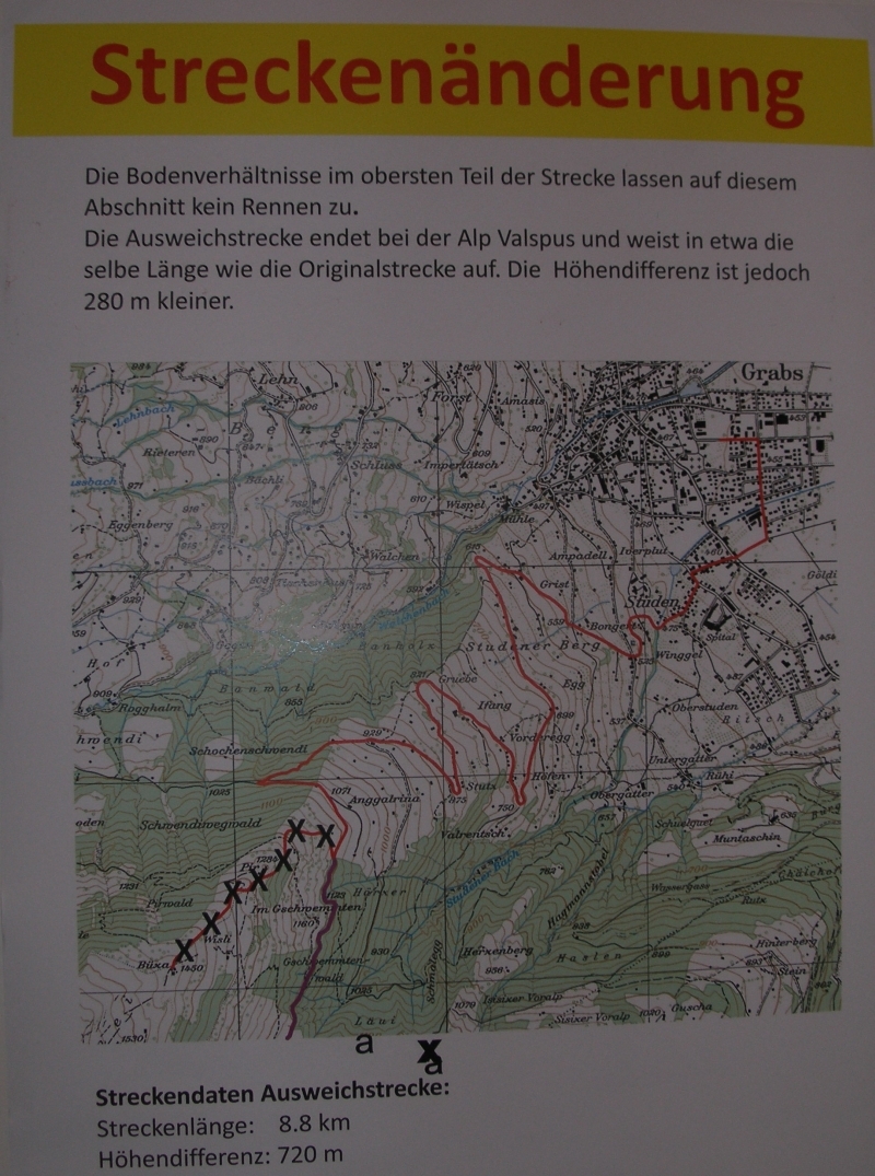 Info über die Streckenänderung