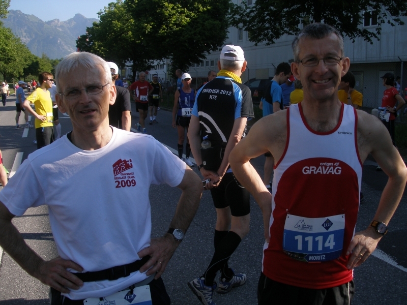 Andreas und Moritz, bereit für den Halbmarathon plus