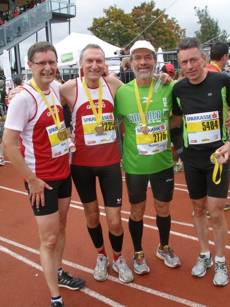 Das erfolgreiche Mila-Halbmarathon-Quartett: Heinz, Helmut, Nejdet und Markus