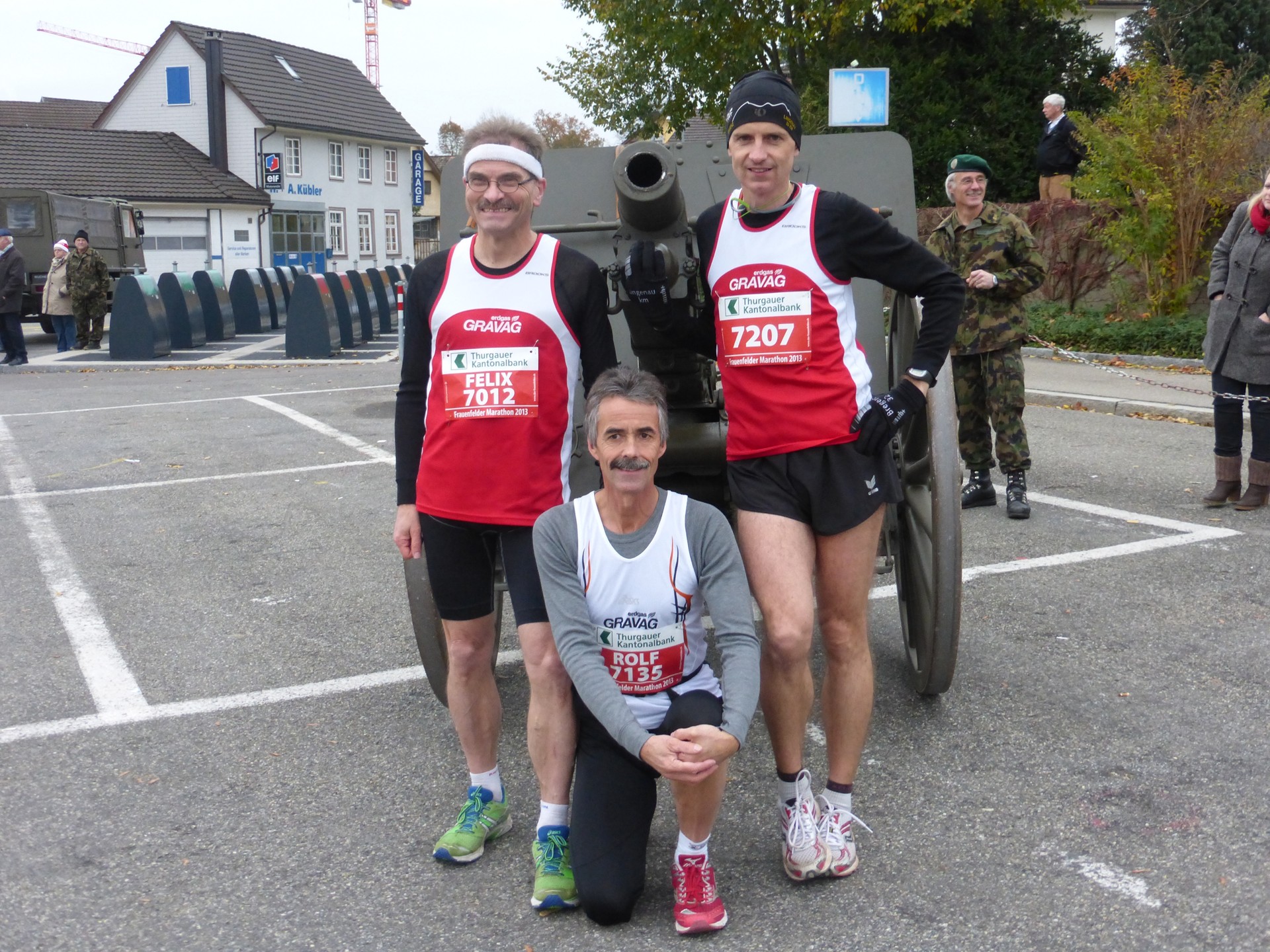 Felix, Rolf und Andreas warten auf den Strartschuss