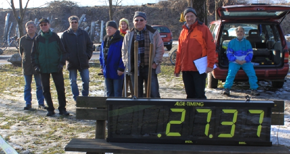 Die Zeitnehmercrew bei den Lustenauern sorgte für schnelle Ranglisten