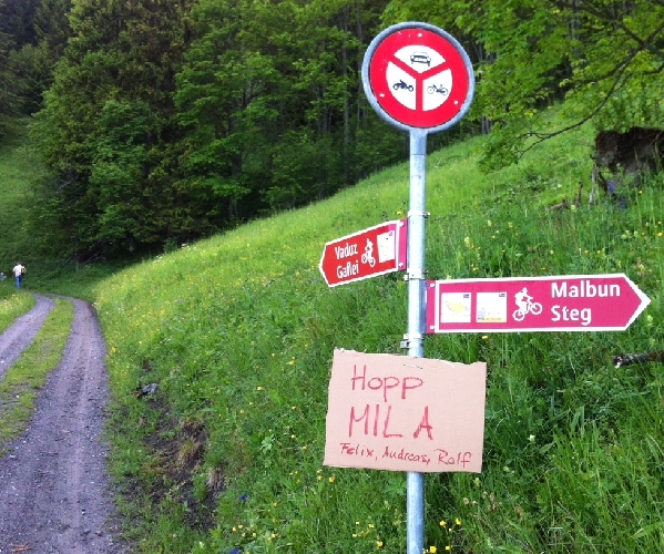 Ein «Aufsteller» von Philipp Gubler für die Mila-Marathonis