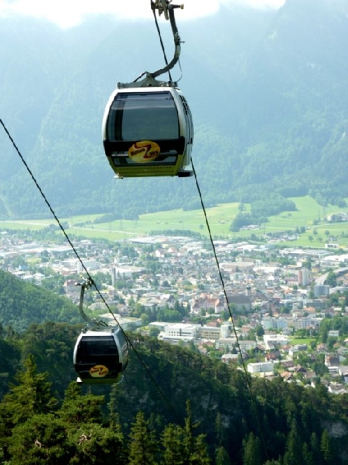 Die Gondelbahn diente für den Rücktransport