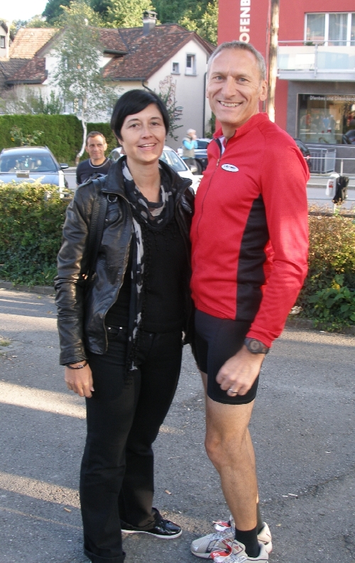 Auch Helmut bekommt von Mirjam noch einen Schub Motivation für einen schnellen Lauf