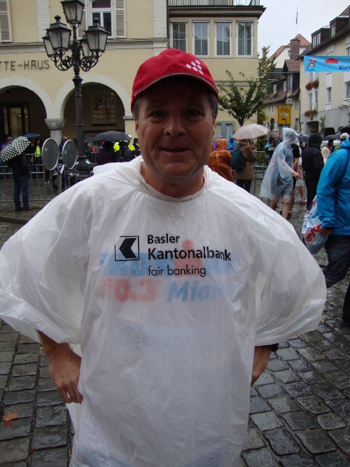 Reto vor dem Start: Trocken bleiben so lange wie möglich