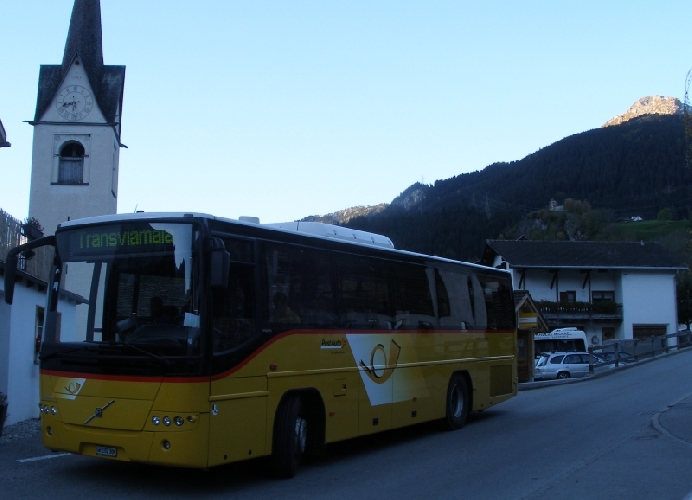 Vom Zielort Donat gehts mit dem Postauto an den Start in Thusis