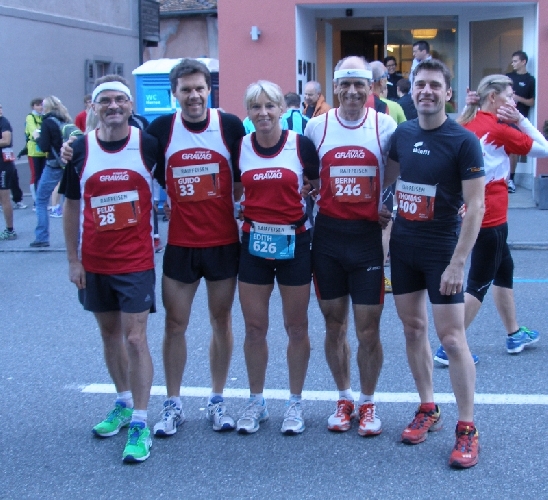 Bereit für den Transviamala 2012: Felix, Guido, Edith, Berni und Thomas