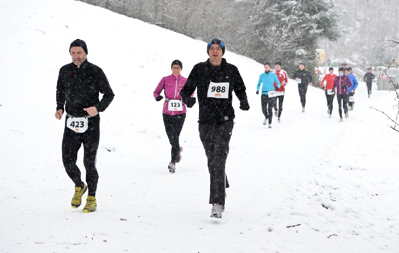 In Bischofszell am letzten Sonntag, die ganze Strecke im Neuschnee.