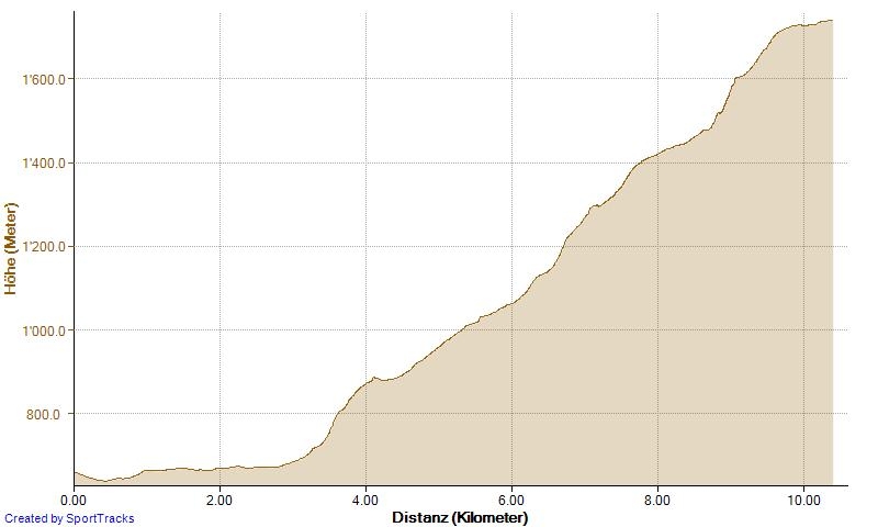 Streckenprofil Treiningslauf Latsch-St. Martin 2014