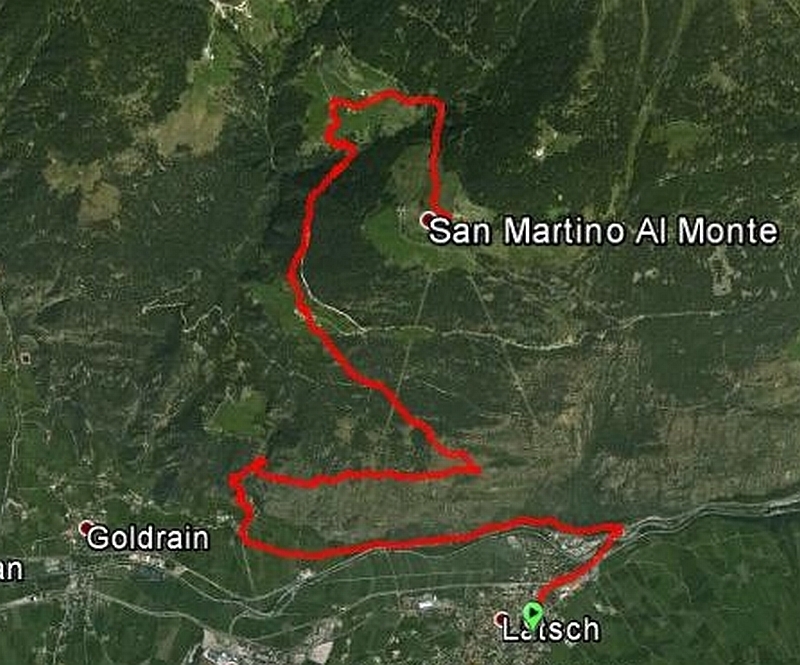 Laufstrecke auf der Karte, 10,4 km