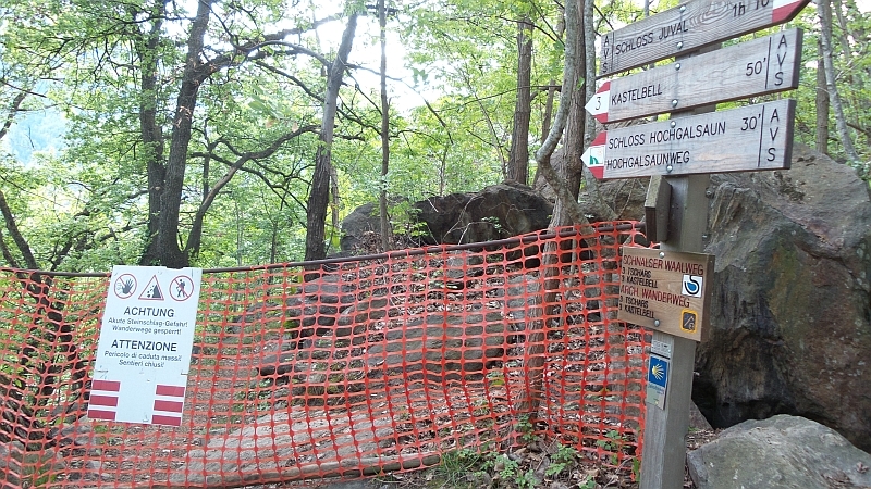 Steinschlaggefahr – Umleitung