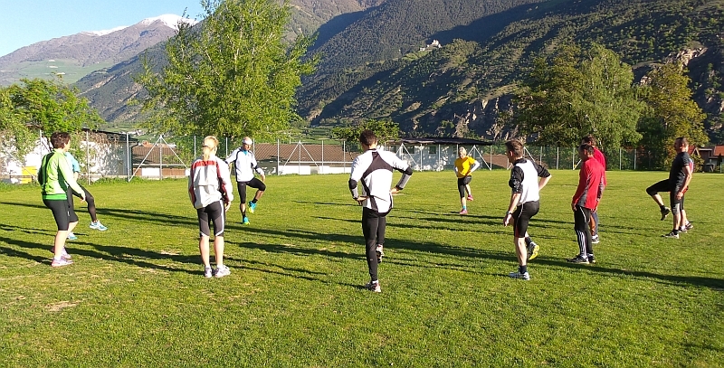 Auch Gleichgewichtsübungen wurden ins Training integriert.