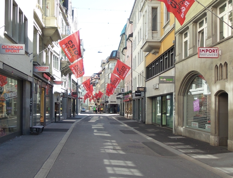 Multergasse, da wir an Auffahrt viel mehr Betrieb sein als an einem normalen Sonntagmorgen