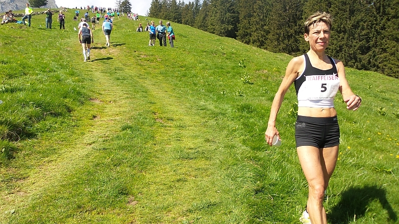 Daniela Gassmann, zweitschnellste Frau, ist schon wieder auf dem Rückweg