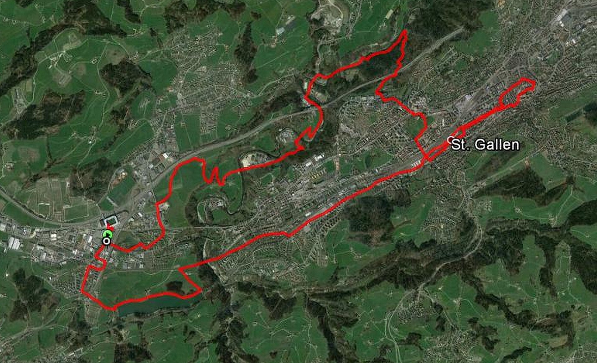 Die 21,1 km Strecke des Halbmarathons