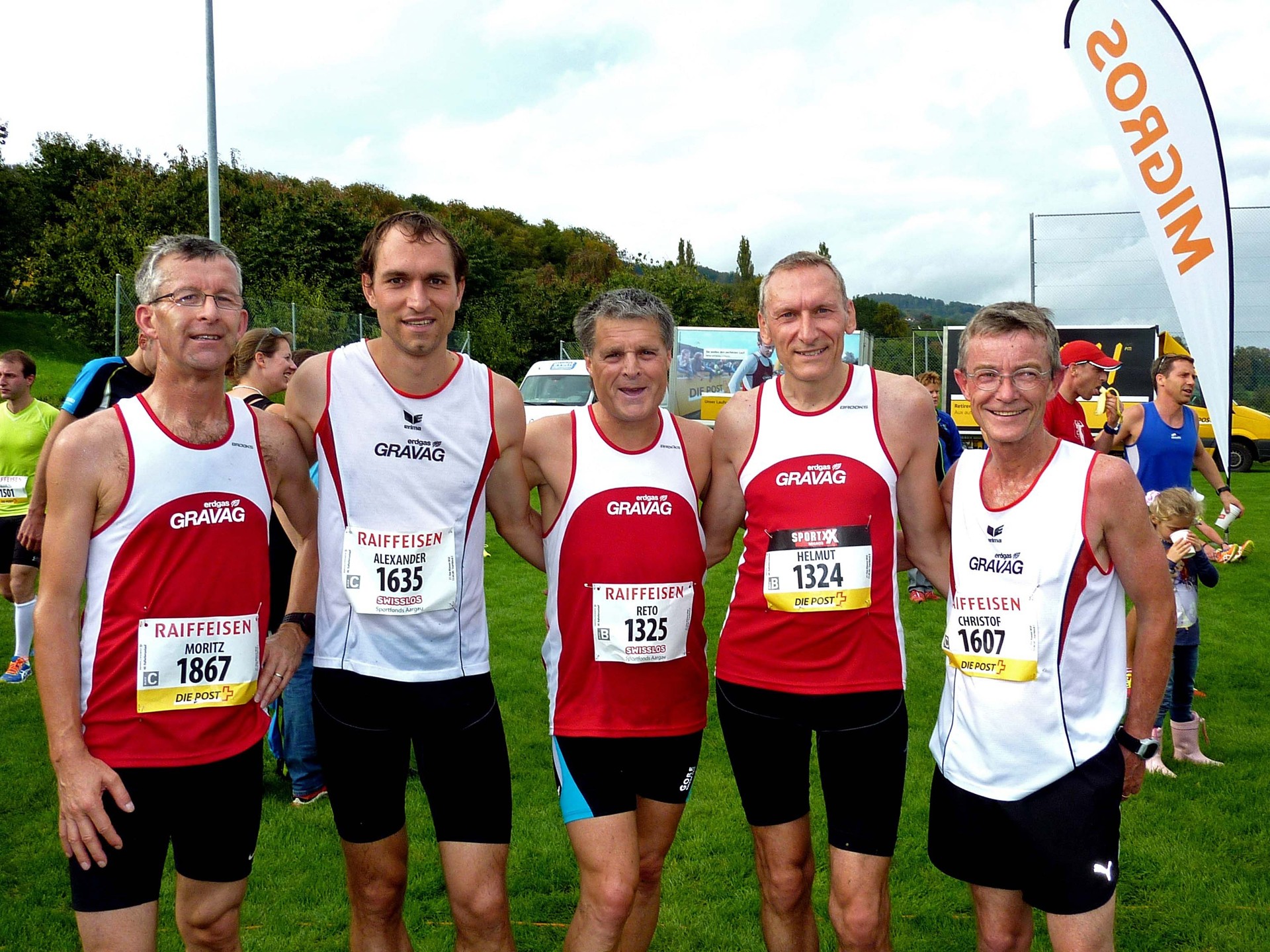 Diese 5 Milas sind den Halbmarathon um den Hallwilersee gelaufen: Moritz, Ramon, Reto, Helmut und Christoph