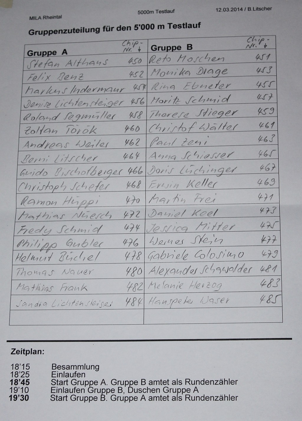 35 Läuferinnen und Läufer starten in zwei Serien