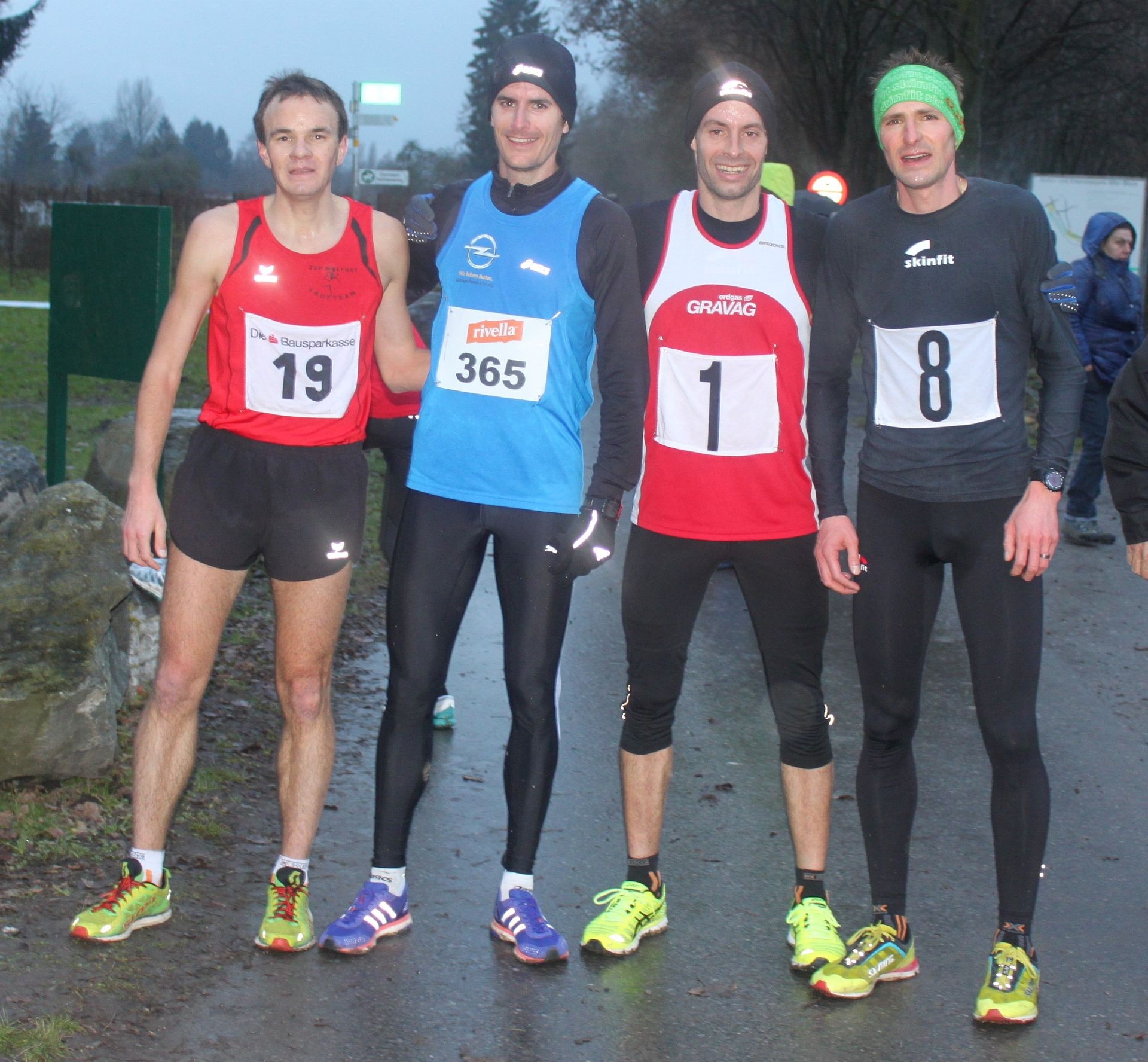 Die schnellsten Männer: Patrick Spettel, Daniel Fäh, Mathias Nüesch und Christoph Schefer