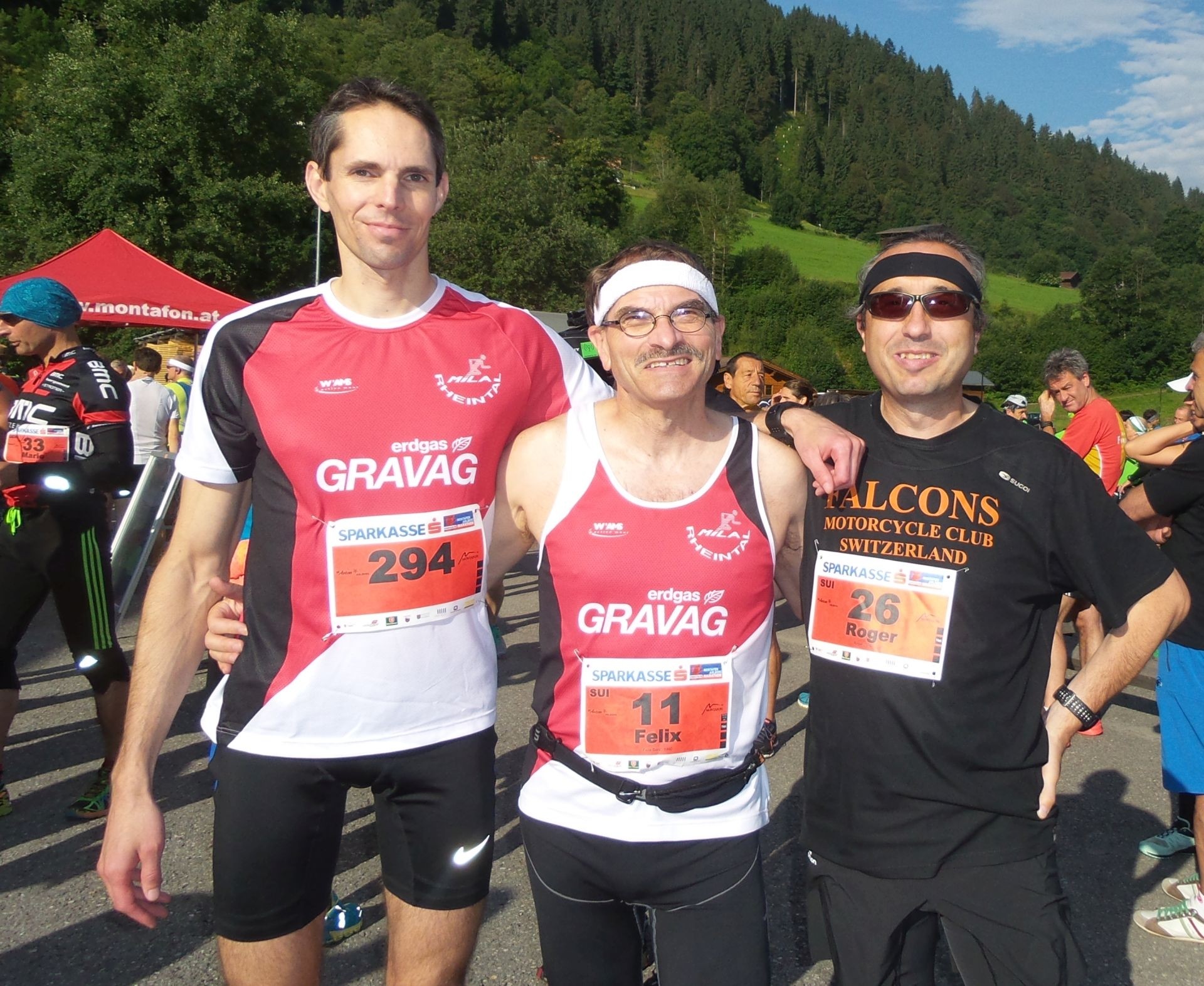Zoltan, Felix und Roger vor dem Start