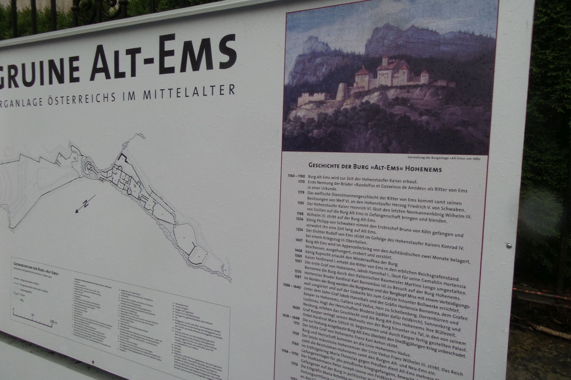 Viel Interessantes über die Burgruine Alt-Ems