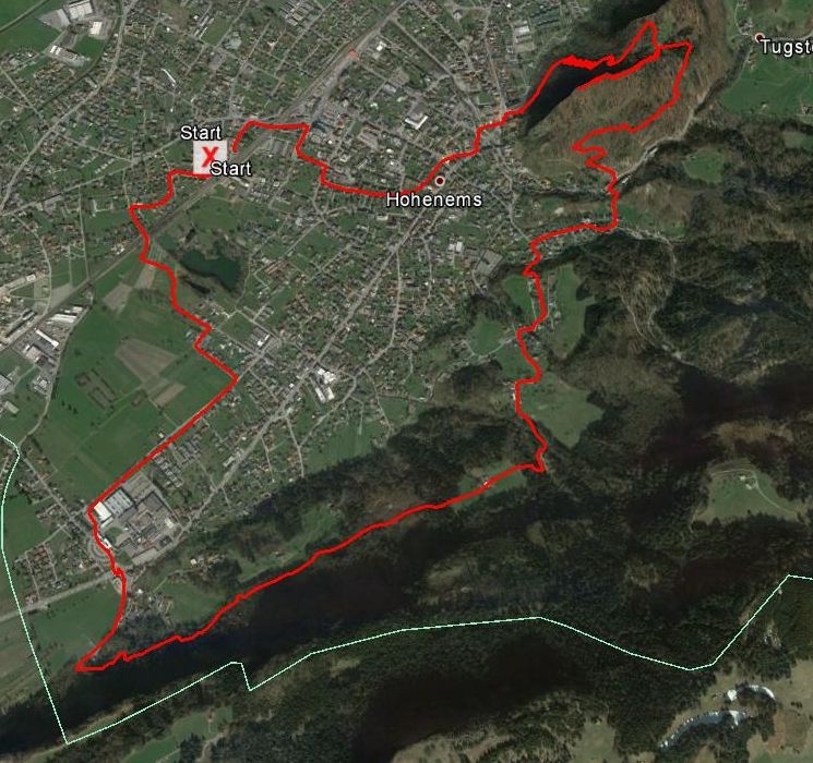Laufstrecke, 11 km, total 580 m HD