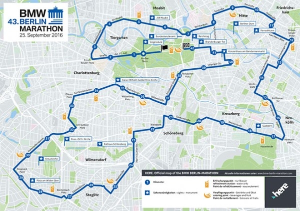 Laufstrcke, vorbei an vielen Sehenswürdigkeiten